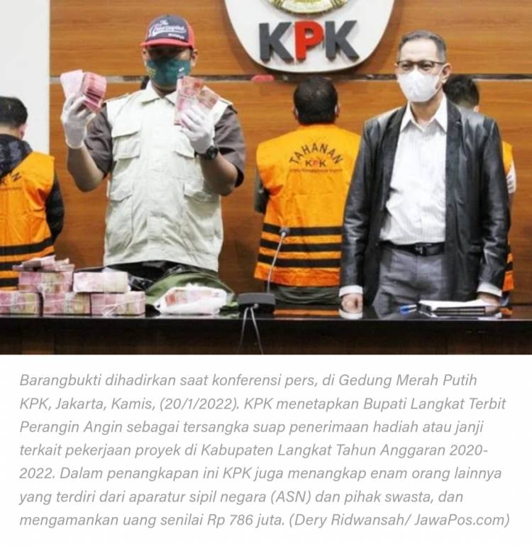 Sadis, Bupati Langkat Pungut Fee Proyek 15 hingga 16,5 Persen