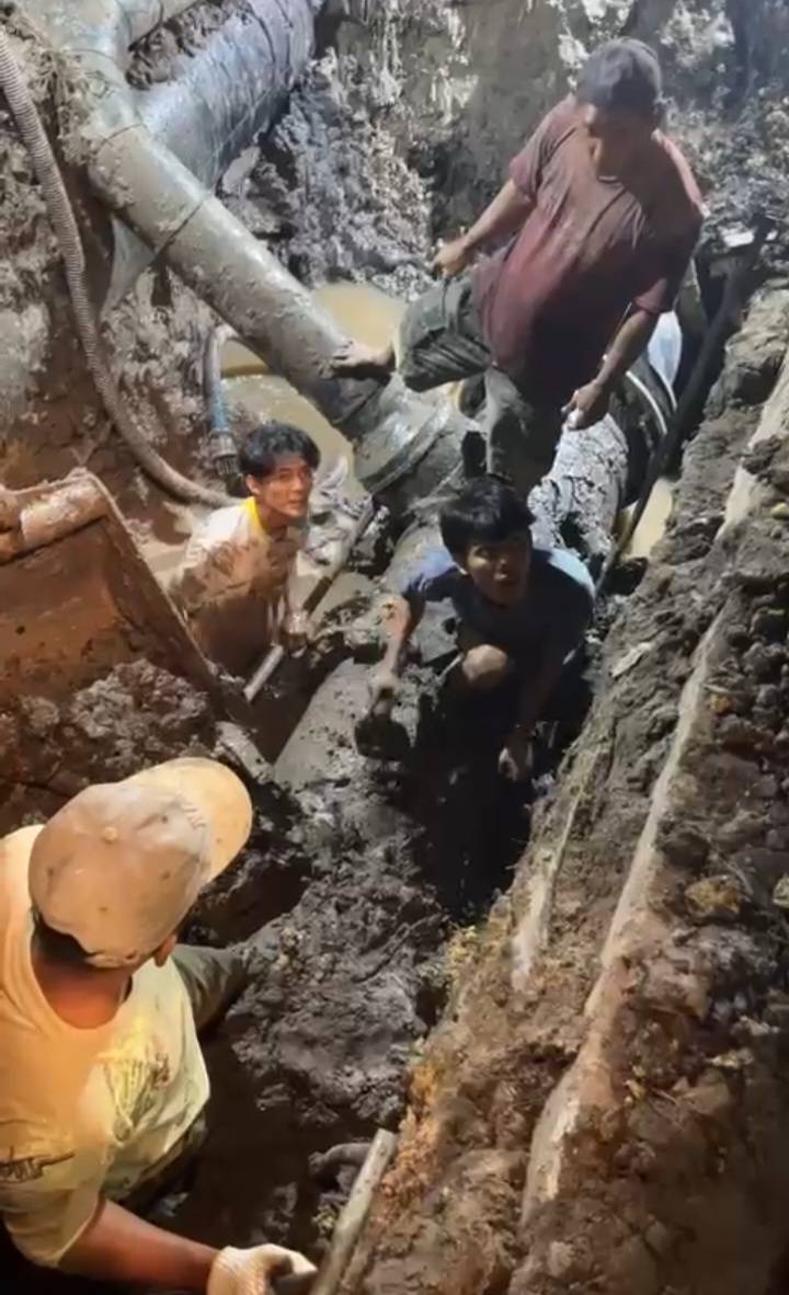 Pipa Induk PDAM Dumai Kembali Jebol, Derita Pelanggan Makin Panjang