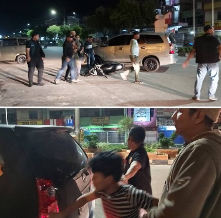 Satreskrim dan Satlantas Dumai Sikat Balap Liar, Joki Tabrak Mobil Petugas
