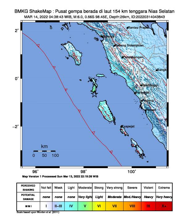 Nias Selatan Diguncang Gempa Pukul 04.38 Dinihari, Guncangan Terasa di Padang