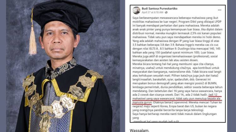 Rektor ITK Harus Diberi Tindakan Tegas, Sebut Wanita Berhijab dengan Nama Manusia Gurun