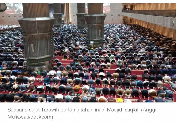 Masyarakat Gembira, Tarawih Tahun Ini Masjid Istiqlal Dibuka