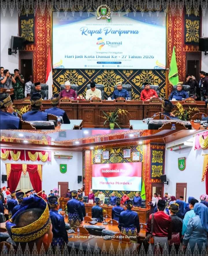 Rapat Paripurna HUT Dumai ke-27, Ketua DPRD: Ini Bentuk Penghormatan