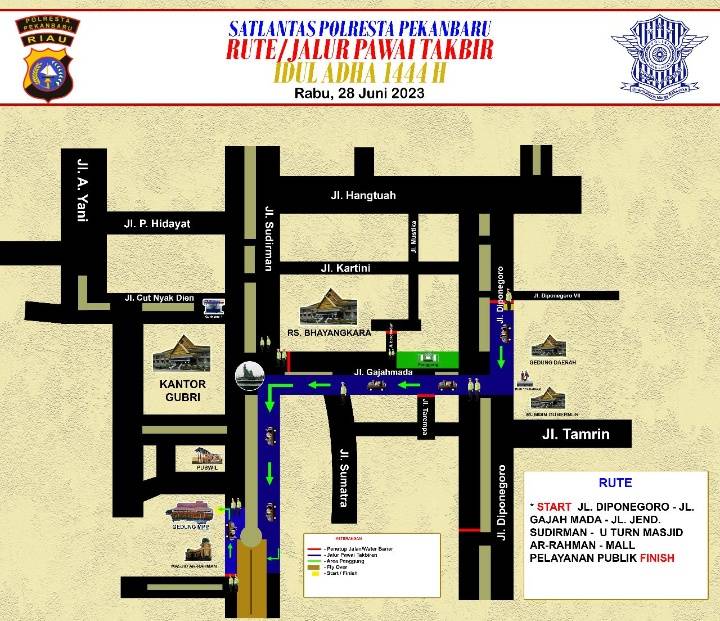 Perlu Untuk Diketahui!!! Besok Malam Sejumlah Ruas Jalan Protokol di Pekanbaru Ditutup, Ini Alternatifnya