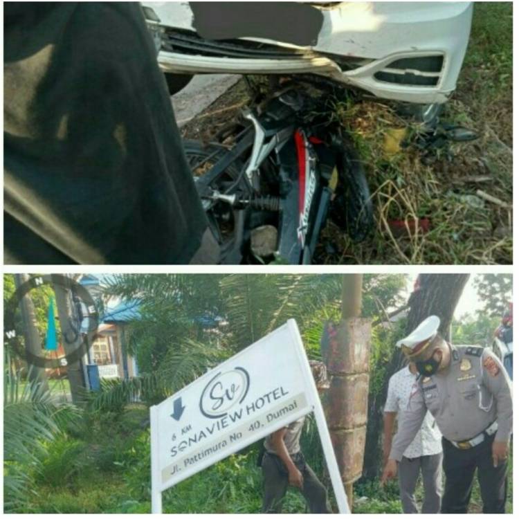 Sepeda Motor Masuk Kolong Mobil, Siswi SMAN Binsus Dumai Dilarikan ke Rumah Sakit