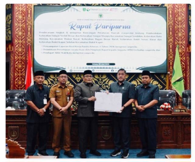 Ranperda Pemekaran Disetujui, Kota Dumai Menjadi 42 Kelurahan
