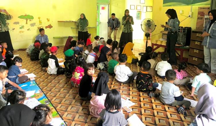 Kukerta UNRI di Tembilahan Hulu Gelar Lomba Mewarnai Dalam Rangka Peringatan HAN 2022