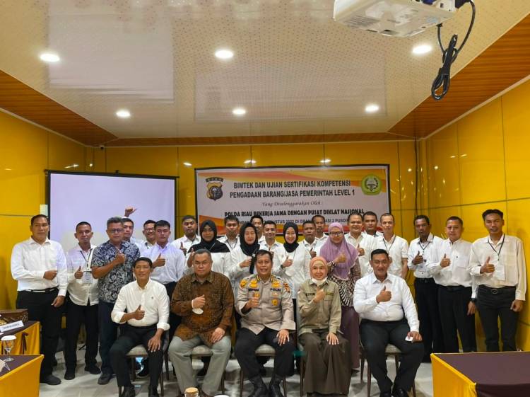 Kerjasama dengan Pusdiklat Nasional, Polda Riau Kirim Peserta Uji Sertifikasi Pengadaan Barang dan Jasa