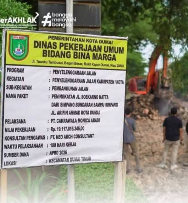 Pemko Dumai Tancap Gas, Anggaran Perbaikan Jalan Nasional Rp19,1 Milyar