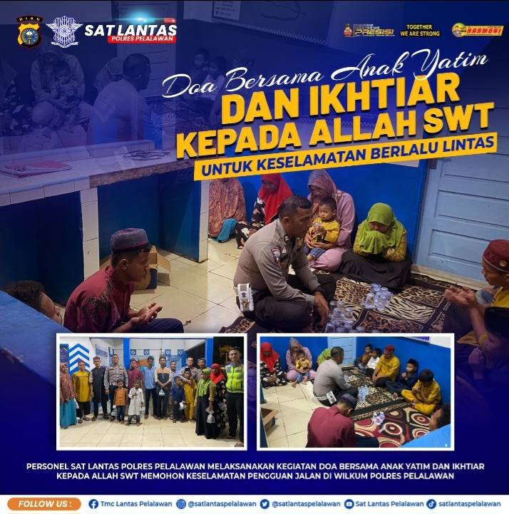 Tekan Angka Kecelakaan, Satlantas Polres Pelalawan Doa Bersama Anak Yatim