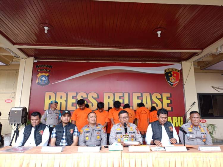 9 Pelaku Begal Penyerangan Warga Pekanbaru Diringkus Polisi