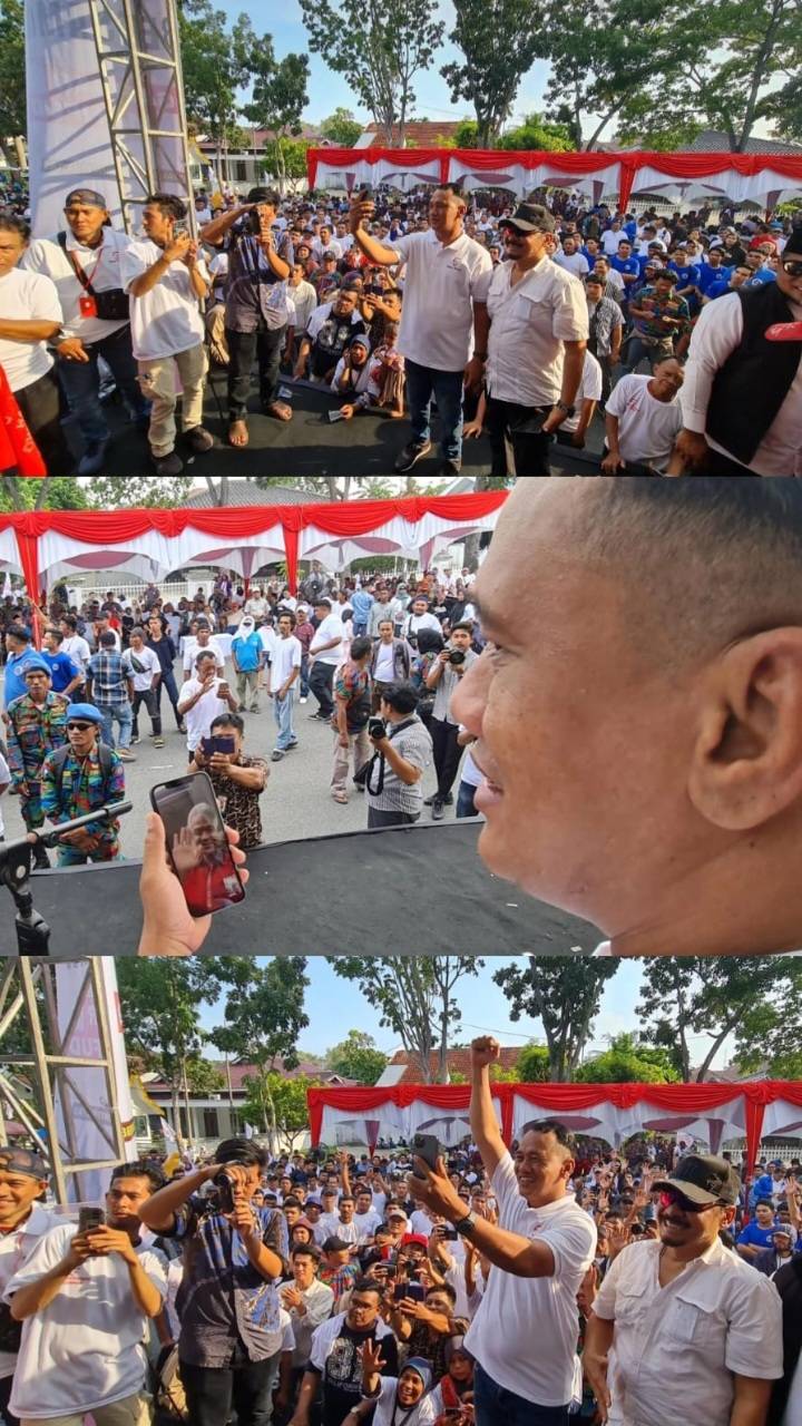 Capres Ganjar Pranowo Sapa Pendukung di Provinsi Riau